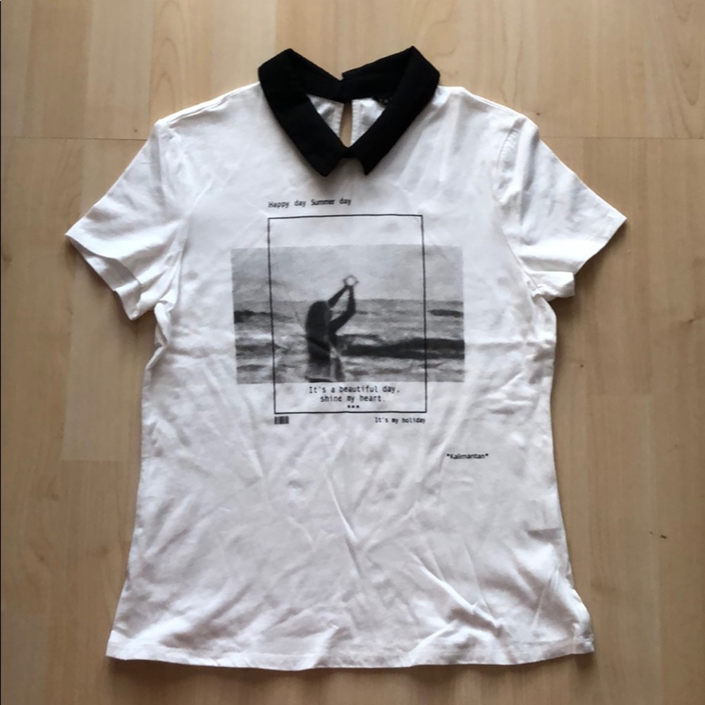 Black collar t shirt